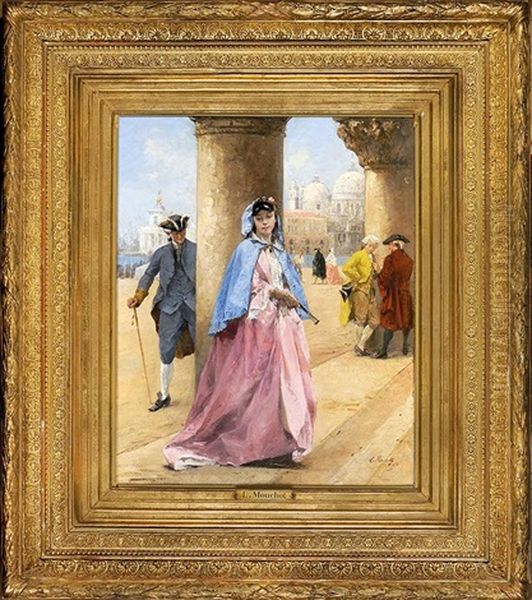 Courtisane A Venise Oil Painting by Louis Claude Mouchot