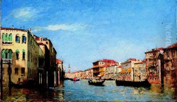 Canale Grande Oil Painting by Louis Claude Mouchot