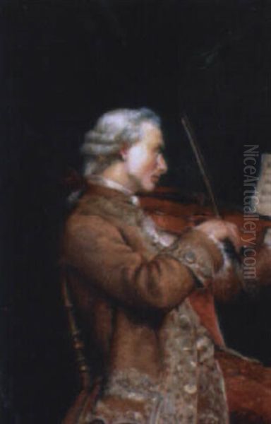 Violoniste Oil Painting by Ludovic (Louis Hippolyte) Mouchot