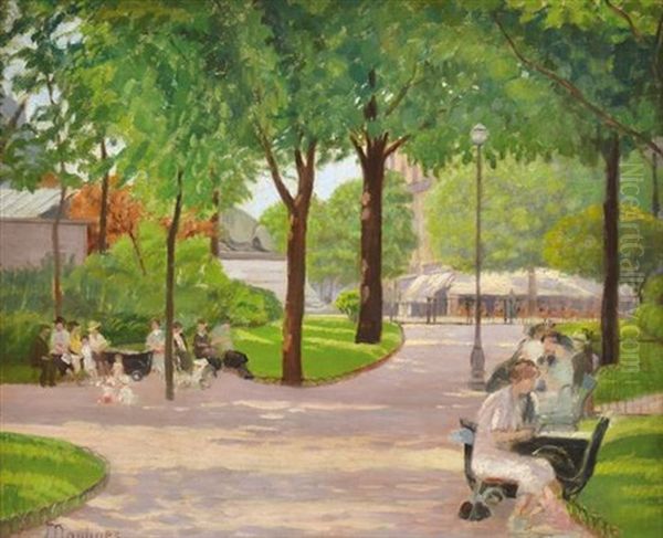 Luxemburg Gardens Oil Painting by Ernest Moulines