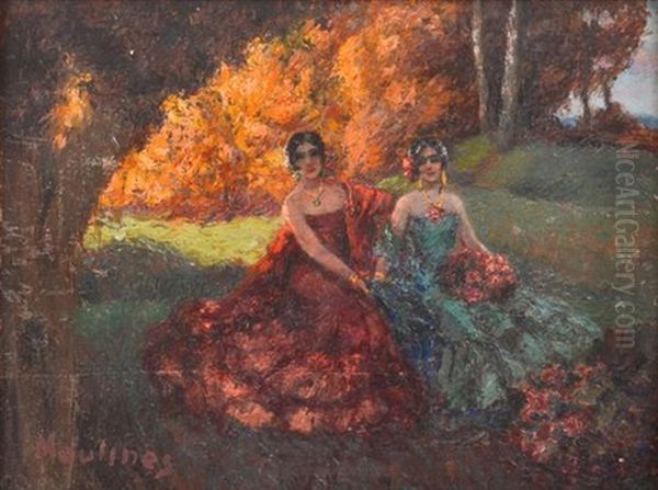 Spanish Women Oil Painting by Ernest Moulines