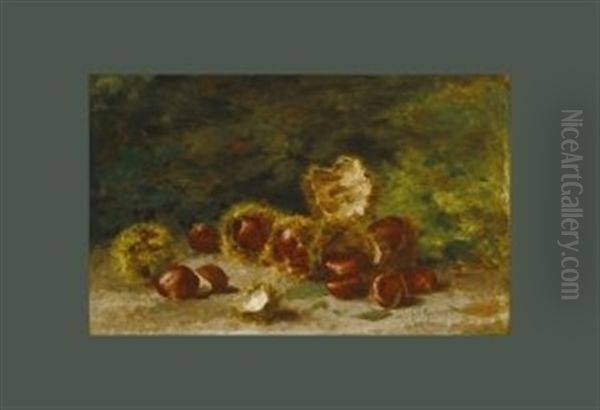 Nature Morte Aux Chataignes Oil Painting by Antoine Edouard Joseph Moulinet