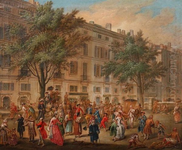 Le Cours De Marseille En 1786 Oil Painting by Etienne Moulinneuf