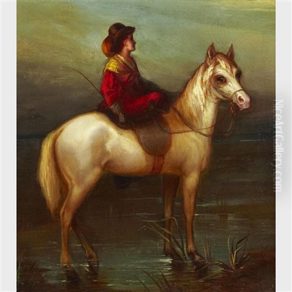 Lady On Horseback Oil Painting by Shepard Alonzo Mount