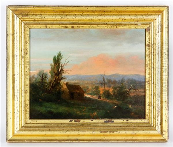 Hudson Valley Sunset Oil Painting by Shepard Alonzo Mount