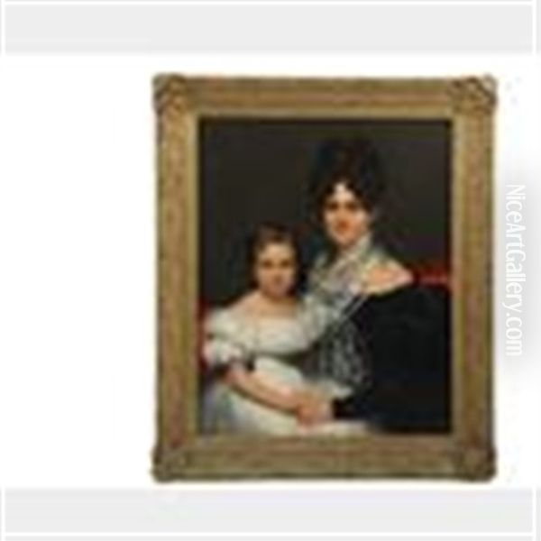 Portrait Of Henrietta Crary And Daughter Phoebe Oil Painting by William Sidney Mount