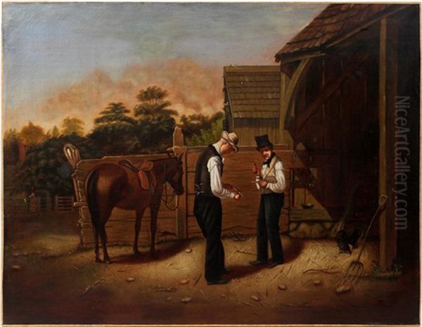 Jockey Whittling A Crop Oil Painting by William Sidney Mount