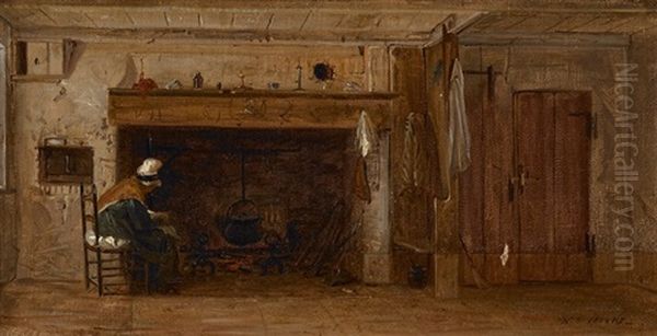 The Mount Kitchen, Stoney Brook Oil Painting by William Sidney Mount