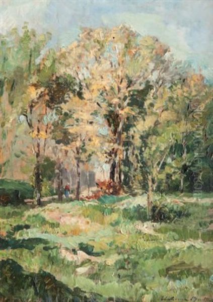 Paysage Oil Painting by Jean Joseph Marie Alphonse Moutte