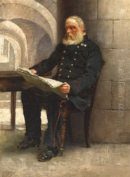 Portrait Of An Army Pensioner At The Royal Hospital, Kilmainham Oil Painting by Richard Thomas Moynan