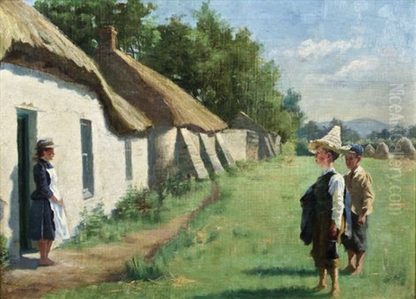 Invitation To Go Haymaking Oil Painting by Richard Thomas Moynan