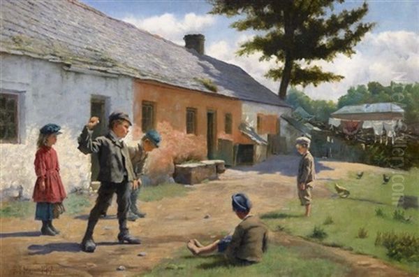 A Game Of Skill Oil Painting by Richard Thomas Moynan