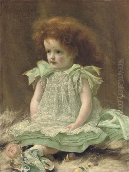 Portrait Of The Artist's Daughter Oil Painting by Richard Thomas Moynan