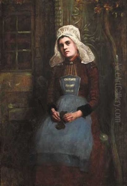 A Flemish Belle Oil Painting by Richard Thomas Moynan