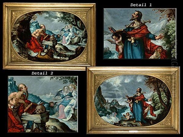 Der Prophet Jeremias (+ Der Heilige Hieronymus; Pair) Oil Painting by Anton Mozart