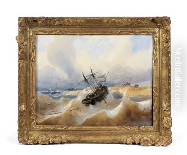 Naufrage En Mer Oil Painting by Charles Louis Mozin