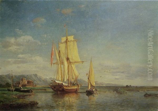 Le Fort De Socoa Oil Painting by Charles Louis Mozin