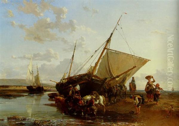 Le Gue Oil Painting by Charles Louis Mozin