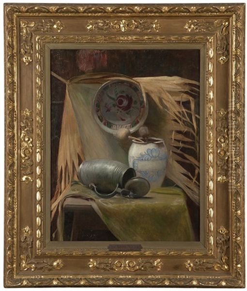 Still Life With Tankard Oil Painting by Alphonse Mucha