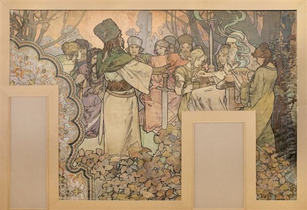 Pano Z Pavilonu Bosny A Hercegoviny Na Svetove Vystave V Parizi by Alphonse Mucha