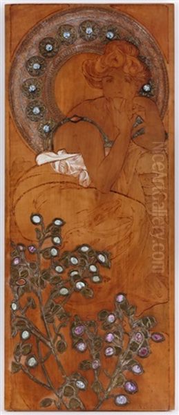 La Topaze Oil Painting by Alphonse Mucha