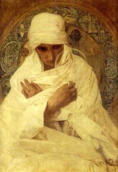 Sans Titre Oil Painting by Alphonse Mucha