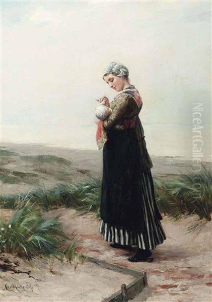 A Stroll Along The Dunes Oil Painting by Karl Emil Muecke