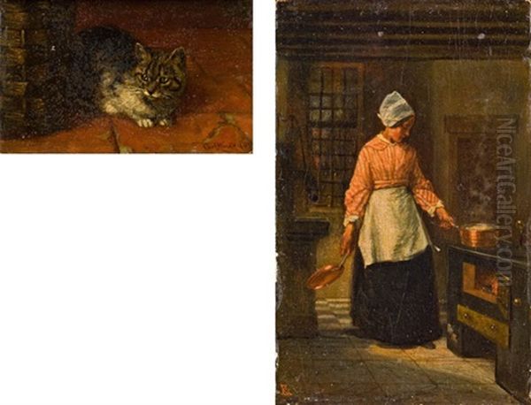 Katze Oil Painting by Karl Emil Muecke