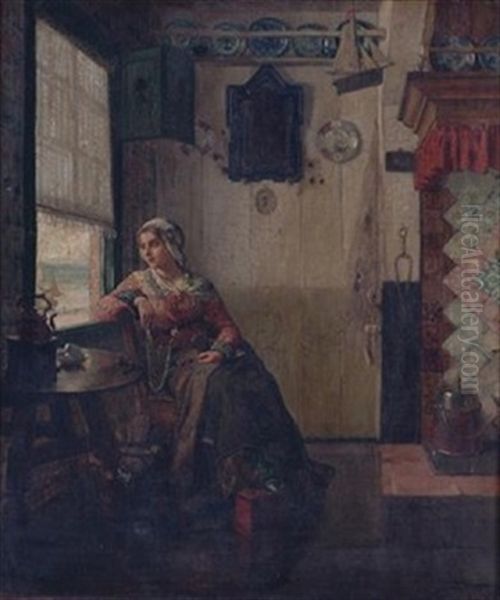 Reverie Oil Painting by Karl Emil Muecke