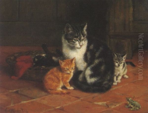 Ein Unerwarteter Besucher Oil Painting by Karl Emil Muecke