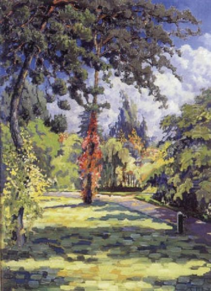 Solfyldt Park Oil Painting by Karl Emil Muecke