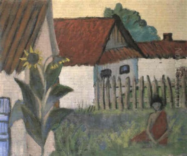 Zigeunerin Im Garten Oil Painting by Otto Mueller