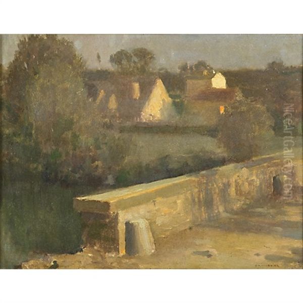 A Bridge And Houses Oil Painting by Jules Alexis Muenier