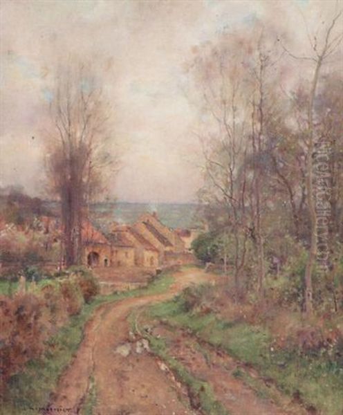 Village De Franche-comte Oil Painting by Jules Alexis Muenier