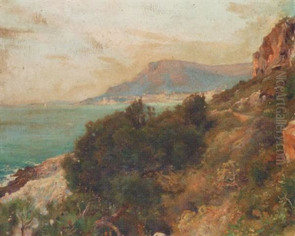 Bord De Rivage Mediterraneen Oil Painting by Jules Alexis Muenier