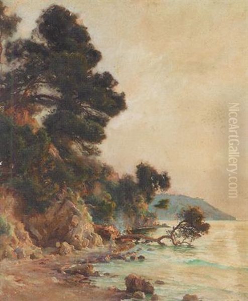 Bucherons Sur Le Rivage Oil Painting by Jules Alexis Muenier