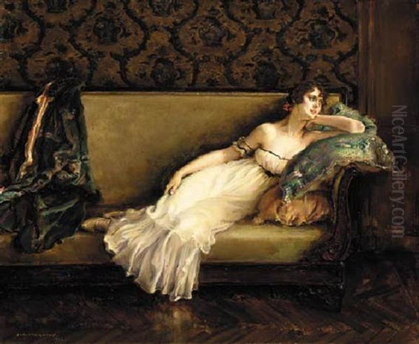 Elegant Repose Oil Painting by Jules Alexis Muenier