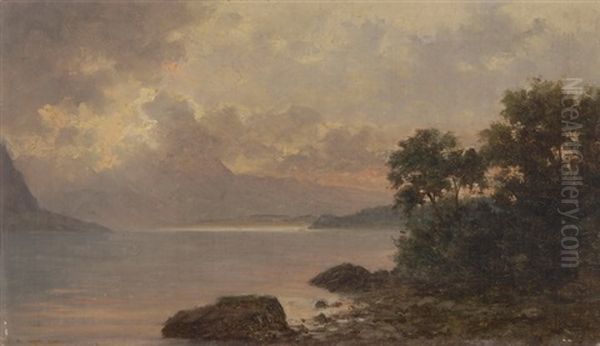 Landschaft Am Vierwaldstattersee Zwischen Weggis Und Vitznau Oil Painting by Jost Muheim