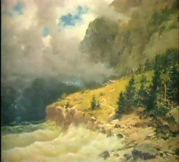 Gewitterstimmung Am Rutli Oil Painting by Jost Anton Muheim