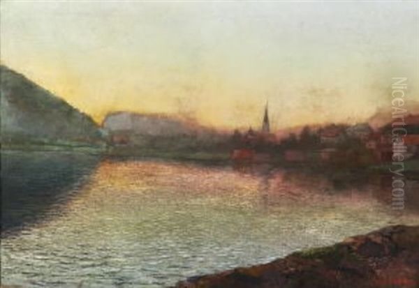 Blick Auf Schliersee Oil Painting by Georg Muehlberg