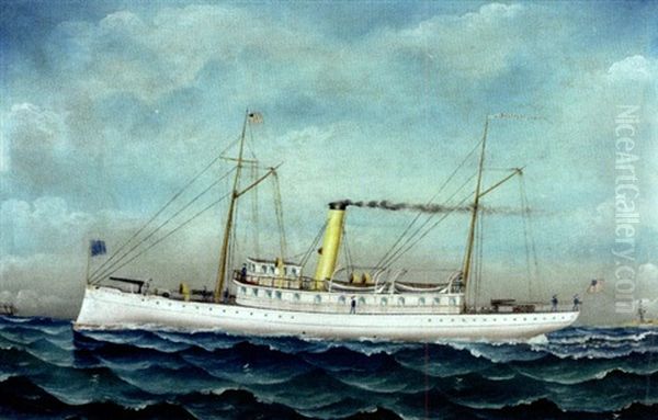 American Revenue Cutter, Chesapeake Bay Area Oil Painting by John Muhlenfeld