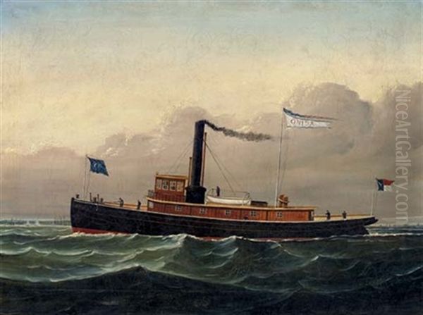 The Tugboat "onida" Oil Painting by Otto Muhlenfeld