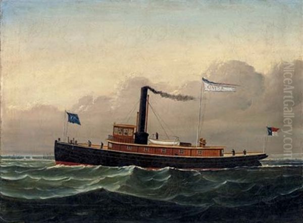 The Tugboat "onida" Oil Painting by Otto Muhlenfeld