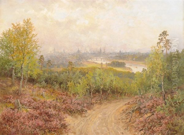 Blick Auf Dresden Oil Painting by Albert Ernst Muehlig