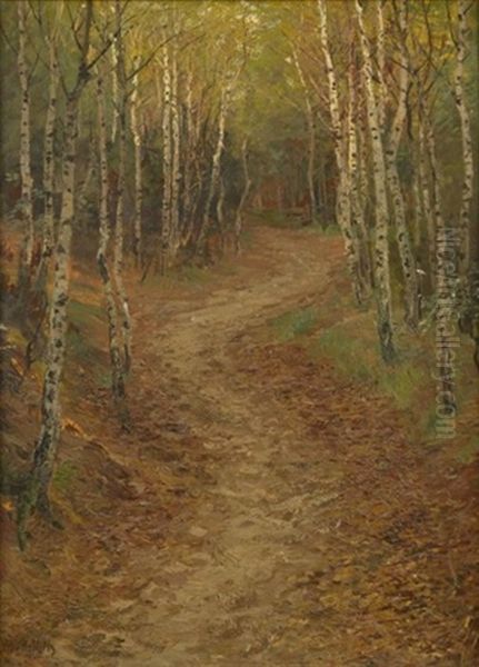 Im Birkenwald Oil Painting by Albert Ernst Muehlig