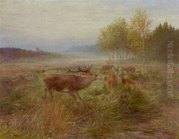 Septembermorgen - Dresdner Heide Oil Painting by Albert Ernst Muehlig