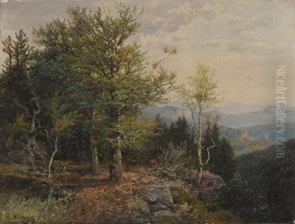 Blick In Die Sachsische Schweiz Oil Painting by Bernhard Muehlig