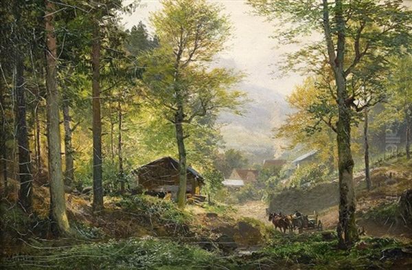 Am Waldrand Oil Painting by Bernhard Muehlig