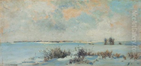 Winterlandschaft Oil Painting by Bernhard Muehlig