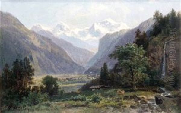 Interlaken Oil Painting by Bernhard Muehlig